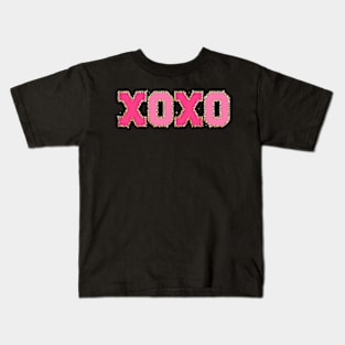 Chenille Patch Sparkling XOXO Valentine Day Heart Love Gift Kids T-Shirt